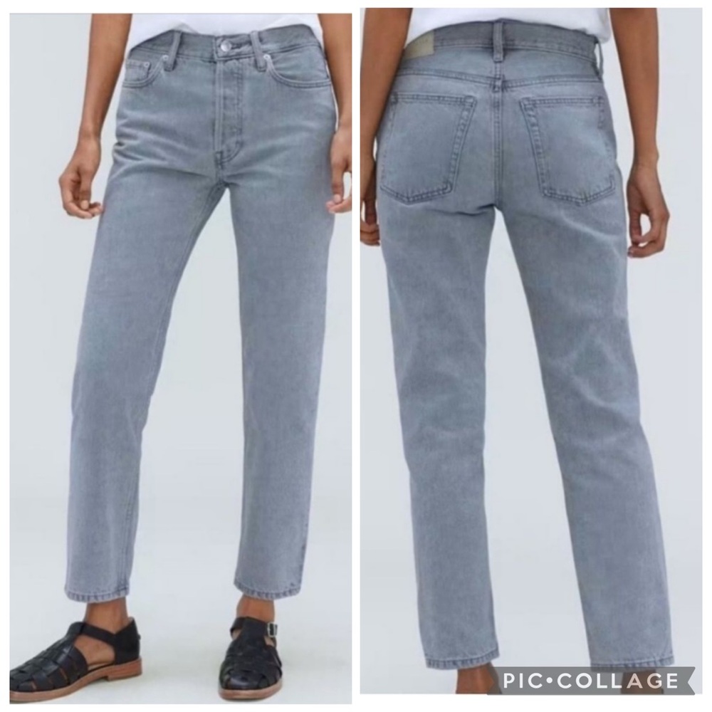 Everlane Straight Leg Jeans in Light Gray
